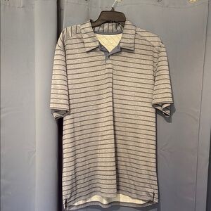 Oakley Gray Golf Polo Casual Striped